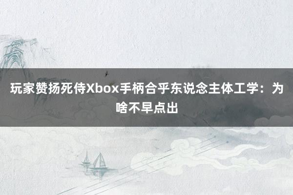 玩家赞扬死侍Xbox手柄合乎东说念主体工学：为啥不早点出