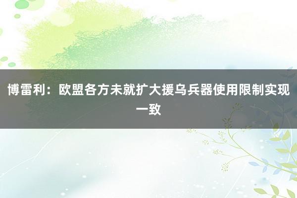 博雷利：欧盟各方未就扩大援乌兵器使用限制实现一致