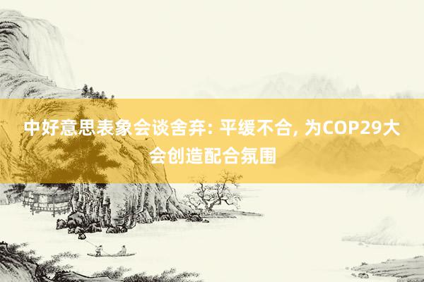 中好意思表象会谈舍弃: 平缓不合, 为COP29大会创造配合氛围